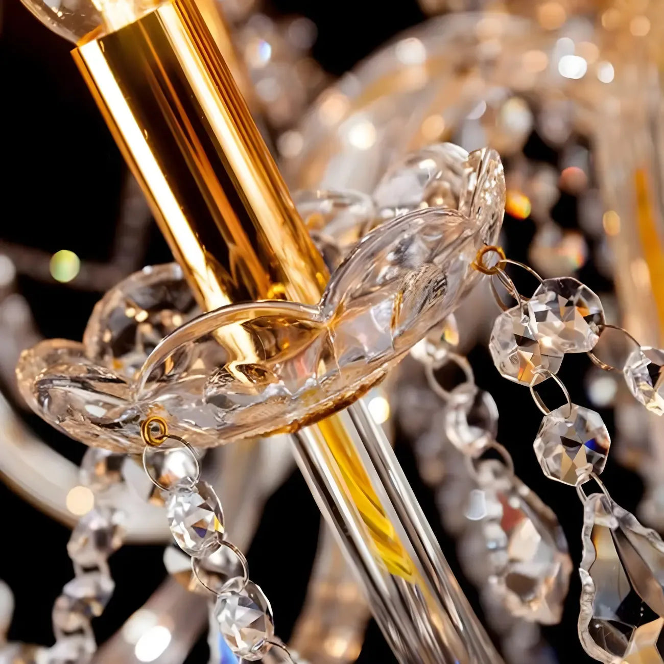 Lustre candélabre en cristal luxueux de style milieu du siècle