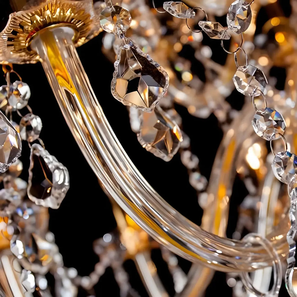 Lustre candélabre en cristal luxueux de style milieu du siècle