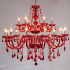 Lustre candélabre en cristal luxueux de style milieu du siècle