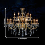 Lustre candélabre en cristal luxueux de style milieu du siècle