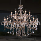 Lustre candélabre en cristal luxueux de style milieu du siècle