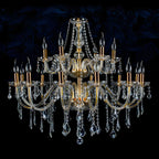 Lustre candélabre en cristal luxueux de style milieu du siècle