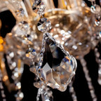 Lustre candélabre en cristal luxueux de style milieu du siècle