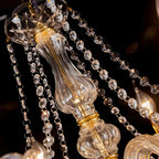 Lustre candélabre en cristal luxueux de style milieu du siècle