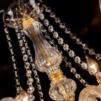 Lustre candélabre en cristal luxueux de style milieu du siècle