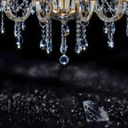 Lustre candélabre en cristal luxueux de style milieu du siècle