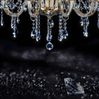 Lustre candélabre en cristal luxueux de style milieu du siècle