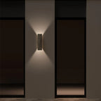 Applique murale extérieure rectangulaire grise moderne à 2 lumières LED