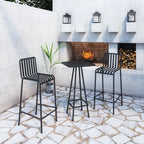 Table de bar minimaliste en métal noir, petite table d'extérieur