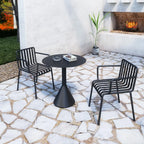 Table de bar minimaliste en métal noir, petite table d'extérieur