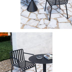 Table de bar minimaliste en métal noir, petite table d'extérieur