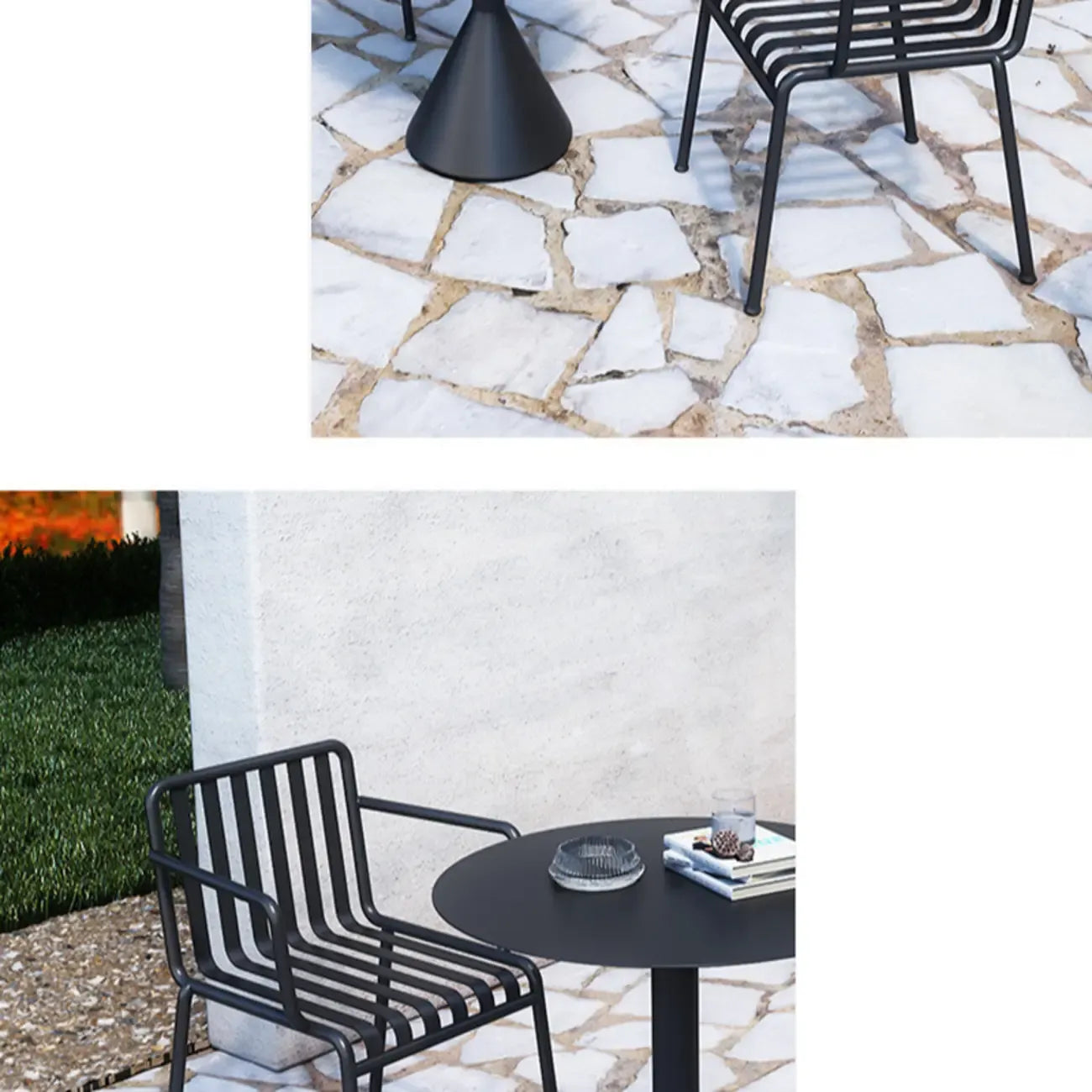 Table de bar minimaliste en métal noir, petite table d'extérieur