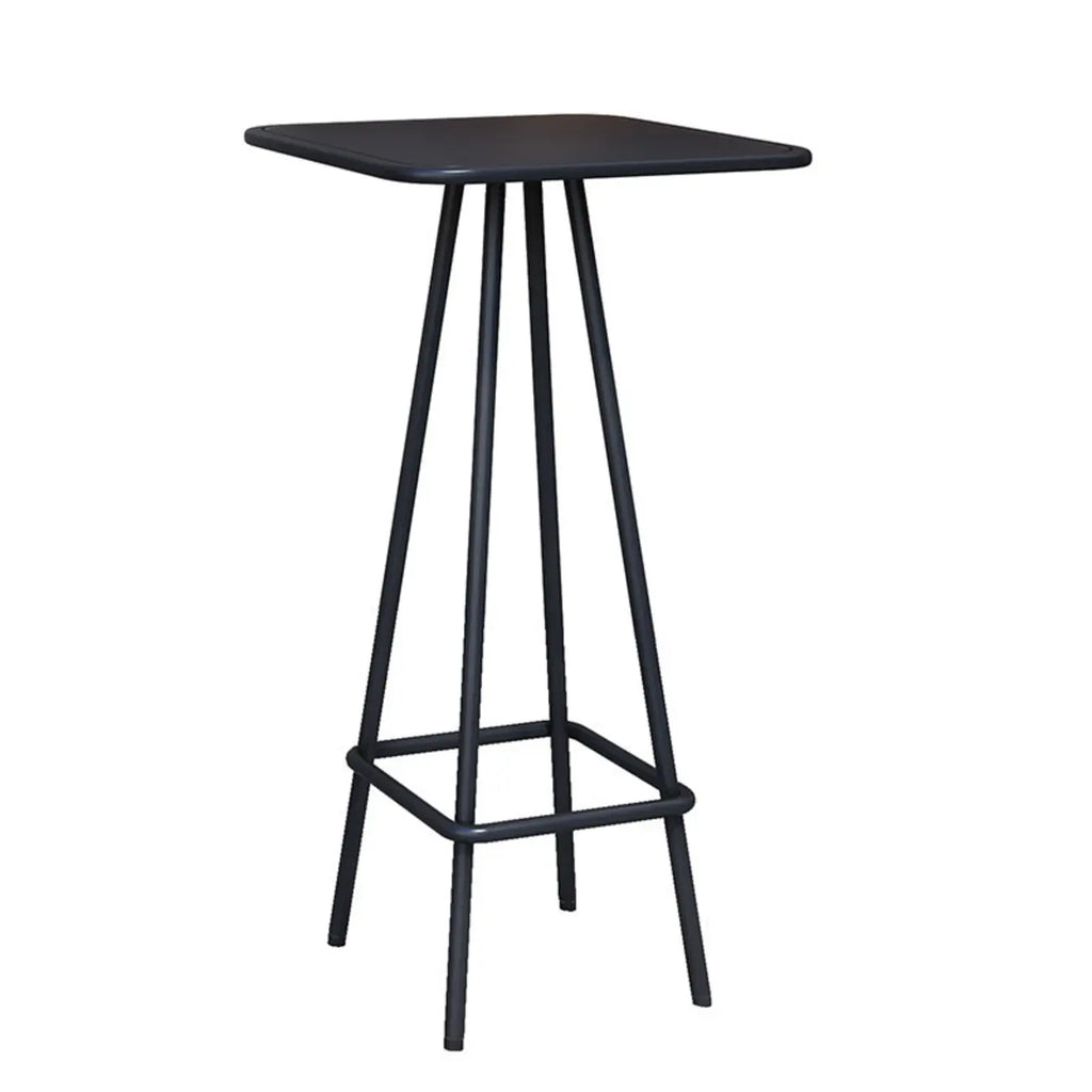 Table de bar minimaliste en métal noir, petite table d'extérieur
