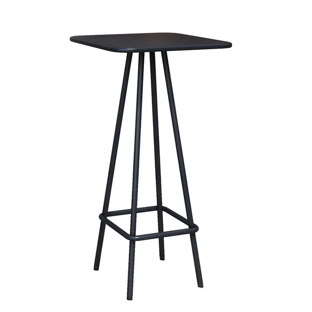 Table de bar minimaliste en métal noir, petite table d'extérieur
