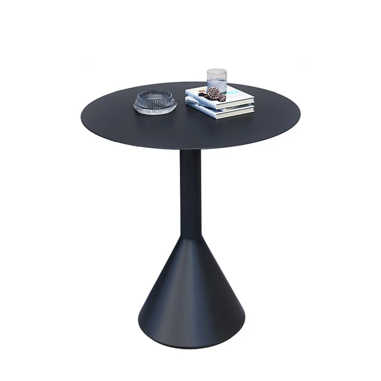 Table de bar minimaliste en métal noir, petite table d'extérieur