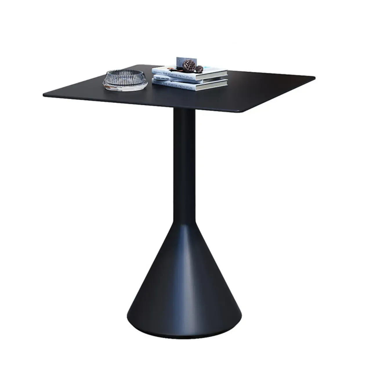 Table de bar minimaliste en métal noir, petite table d'extérieur