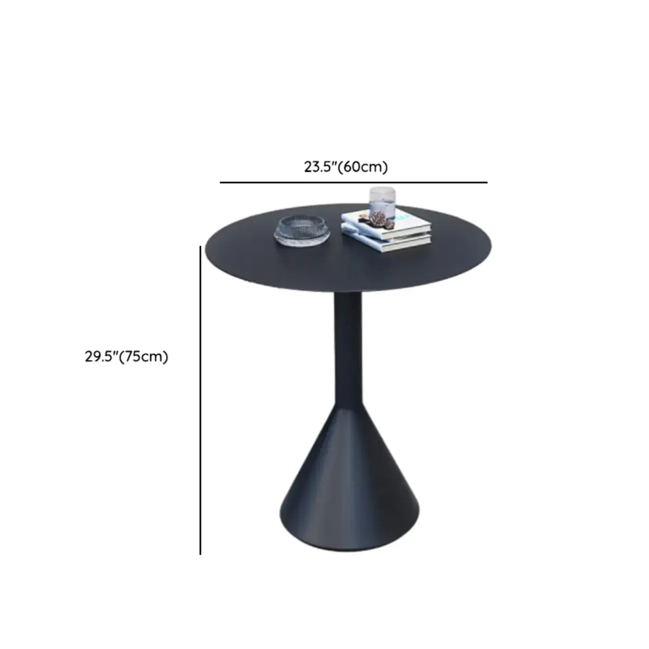 Table de bar minimaliste en métal noir, petite table d'extérieur