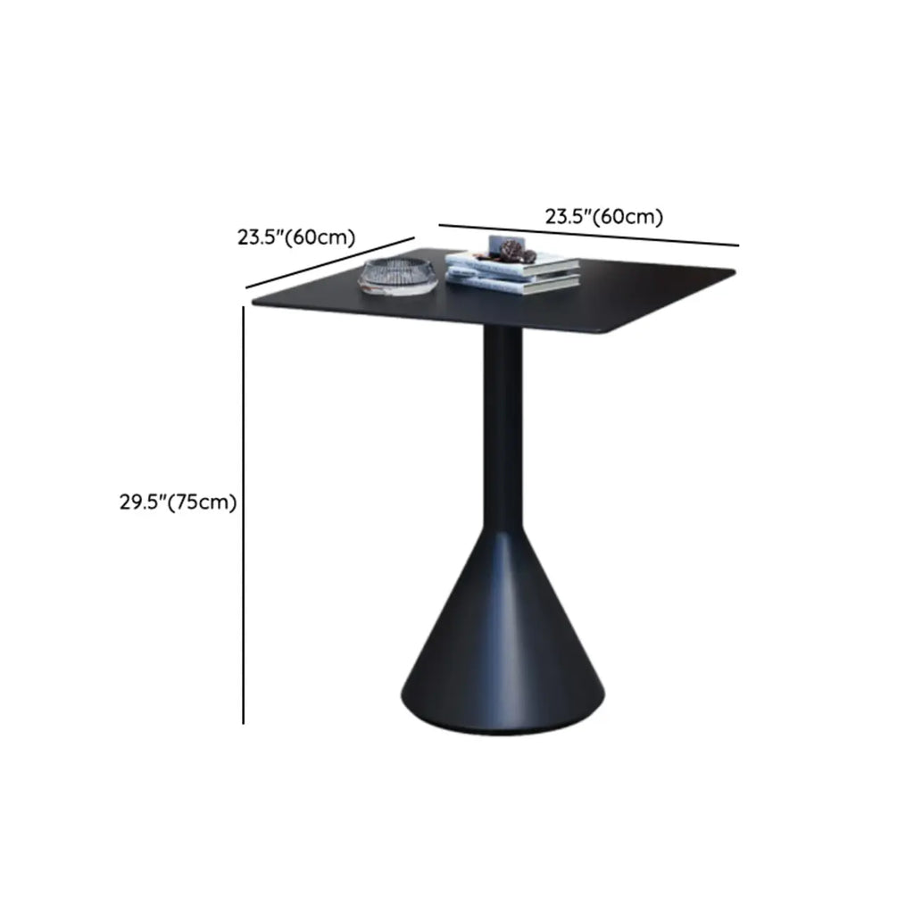 Table de bar minimaliste en métal noir, petite table d'extérieur