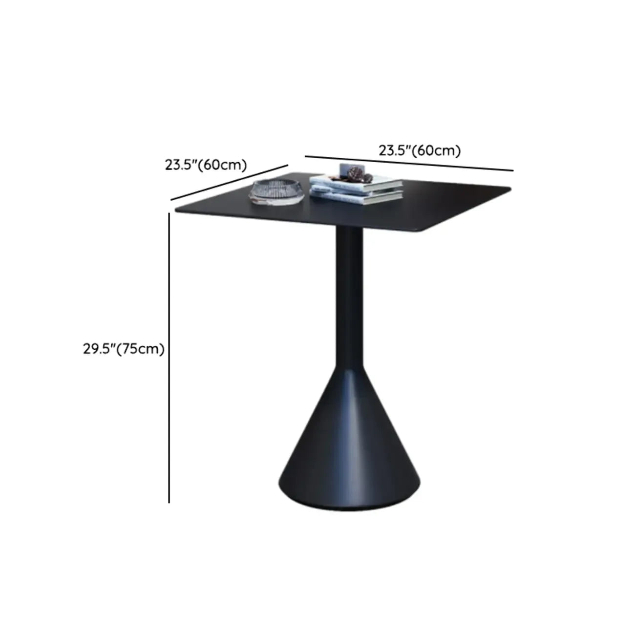 Table de bar minimaliste en métal noir, petite table d'extérieur