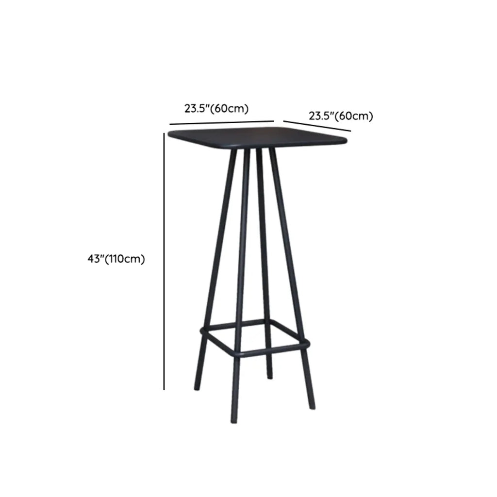 Table de bar minimaliste en métal noir, petite table d'extérieur