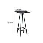 Table de bar minimaliste en métal noir, petite table d'extérieur