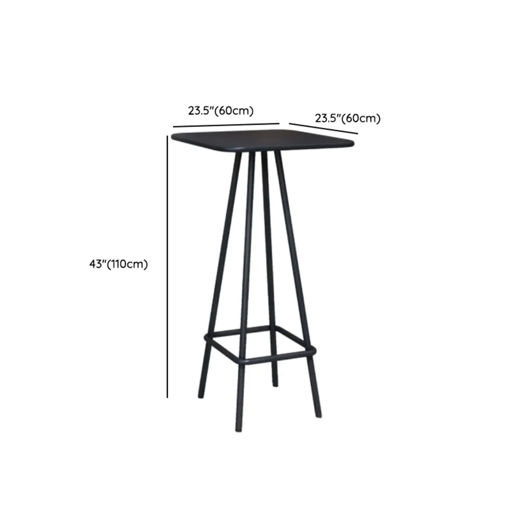 Table de bar minimaliste en métal noir, petite table d'extérieur
