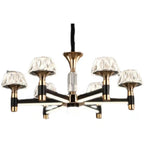 Lustre rond glamour à plusieurs niveaux en cristal avec LED à intensité variable