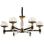 Lustre rond glamour à plusieurs niveaux en cristal avec LED à intensité variable
