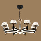 Lustre rond glamour à plusieurs niveaux en cristal avec LED à intensité variable