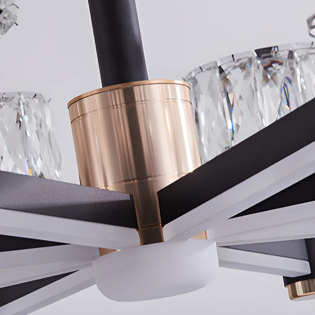 Lustre rond glamour à plusieurs niveaux en cristal avec LED à intensité variable