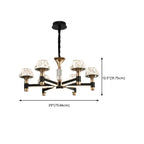 Lustre rond glamour à plusieurs niveaux en cristal avec LED à intensité variable