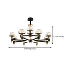 Lustre rond glamour à plusieurs niveaux en cristal avec LED à intensité variable