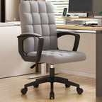 Chaise de bureau pivotante réglable moderne en similicuir noir
