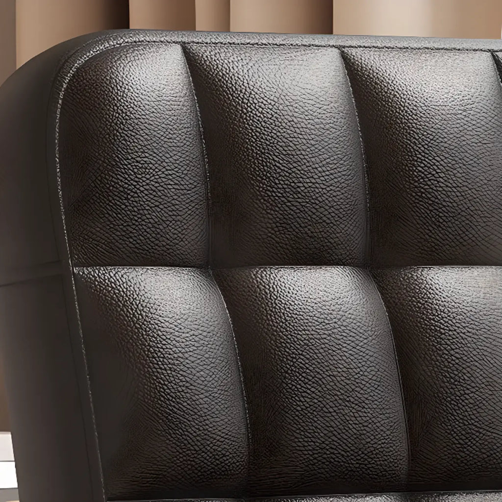 Chaise de bureau pivotante réglable moderne en similicuir noir