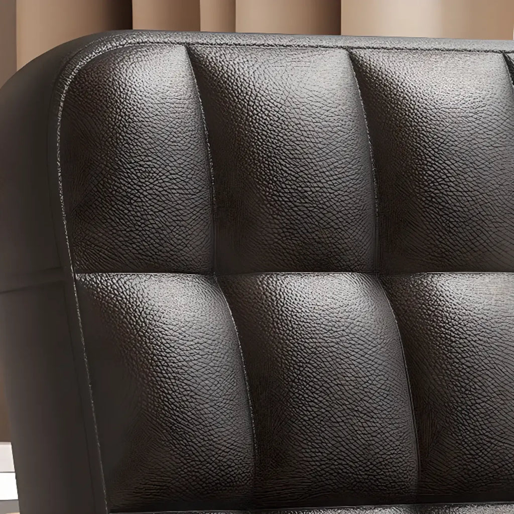 Chaise de bureau pivotante réglable moderne en similicuir noir