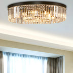 Plafonnier moderne à grand cristal noir encastré