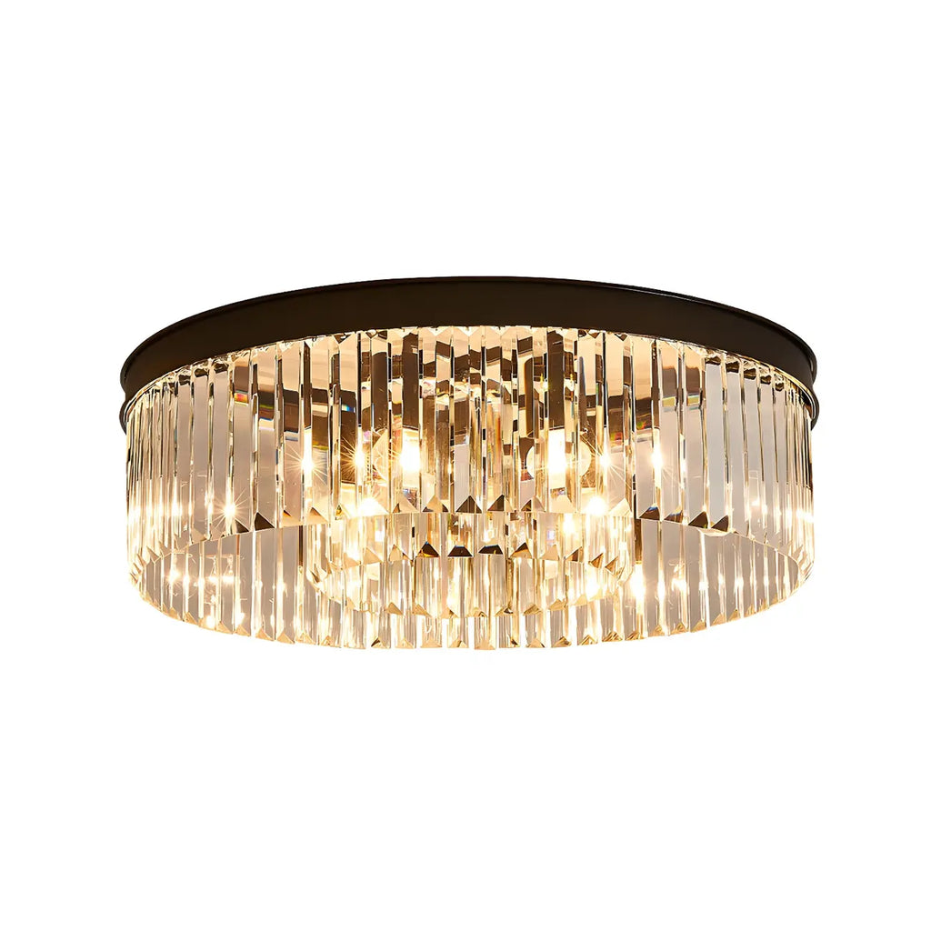 Plafonnier moderne à grand cristal noir encastré