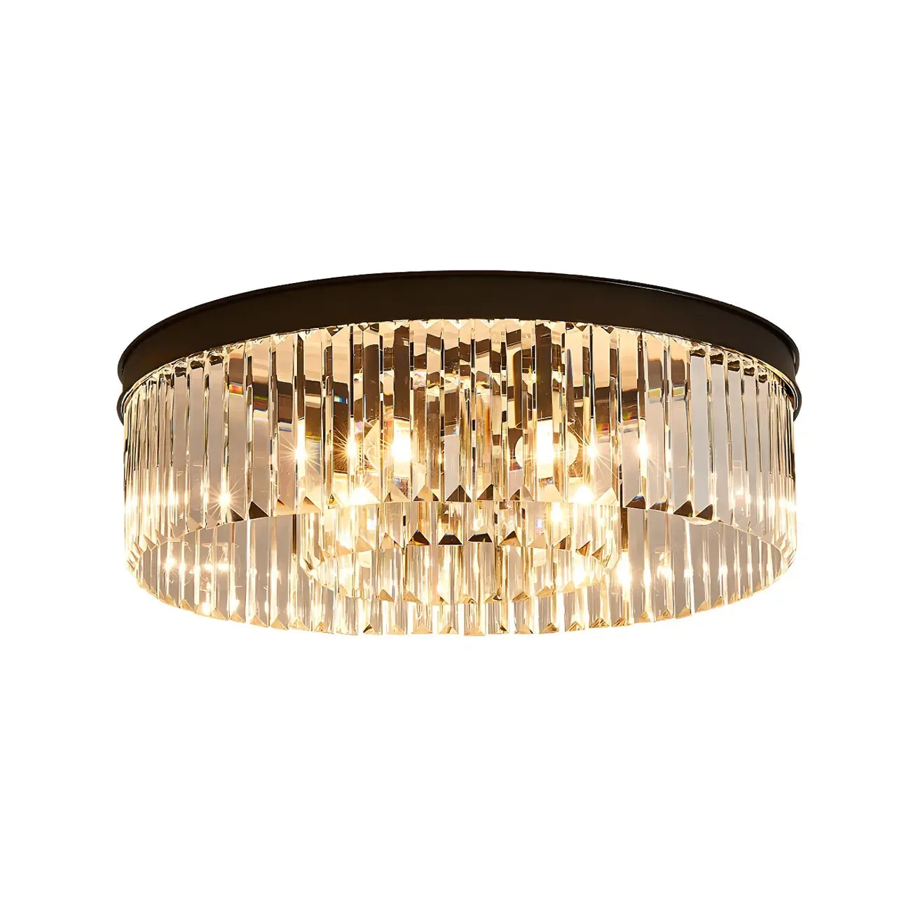 Plafonnier moderne à grand cristal noir encastré