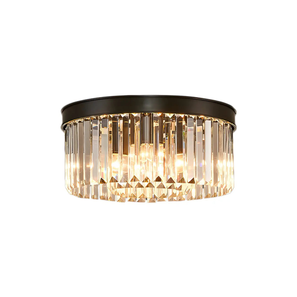 Plafonnier moderne à grand cristal noir encastré