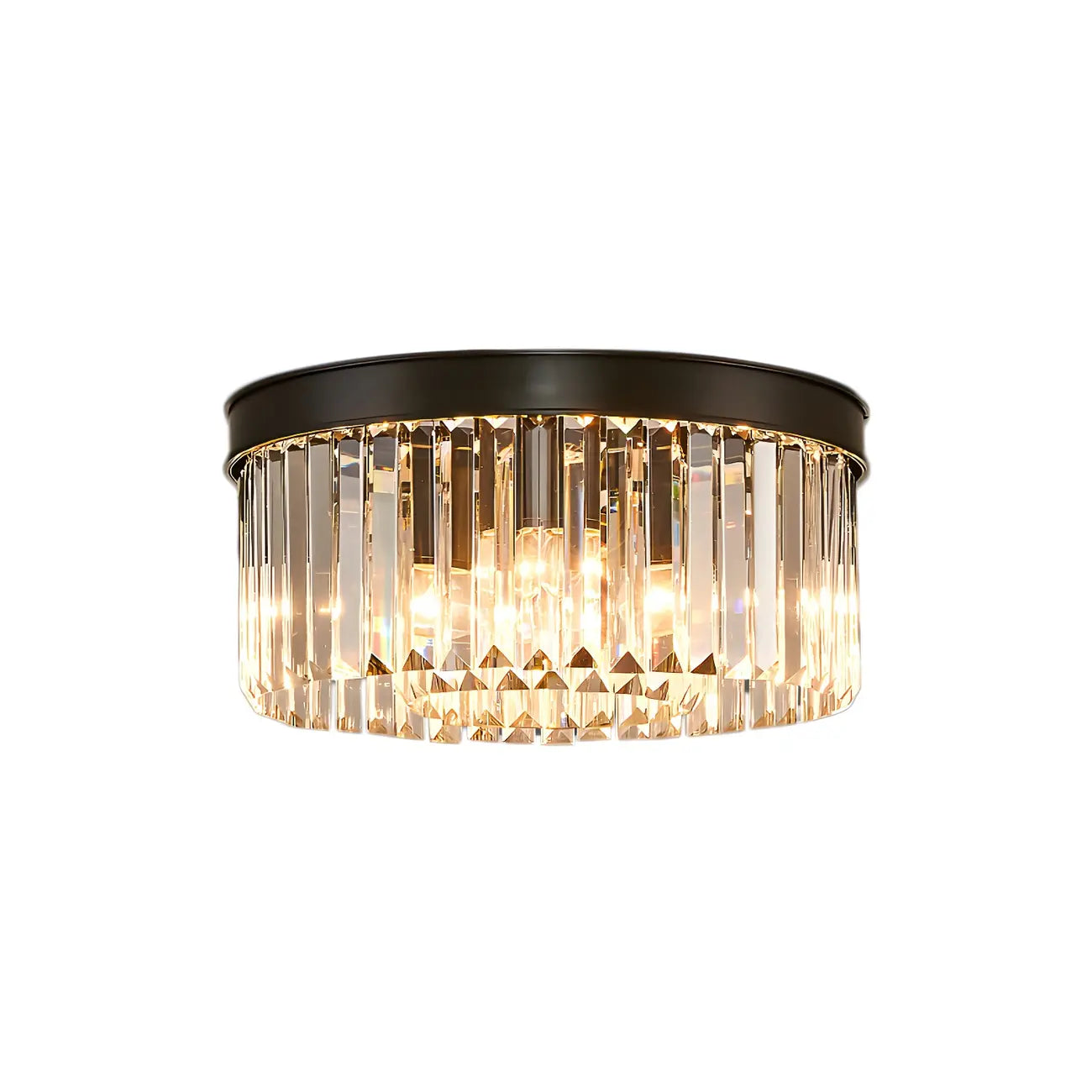 Plafonnier moderne à grand cristal noir encastré