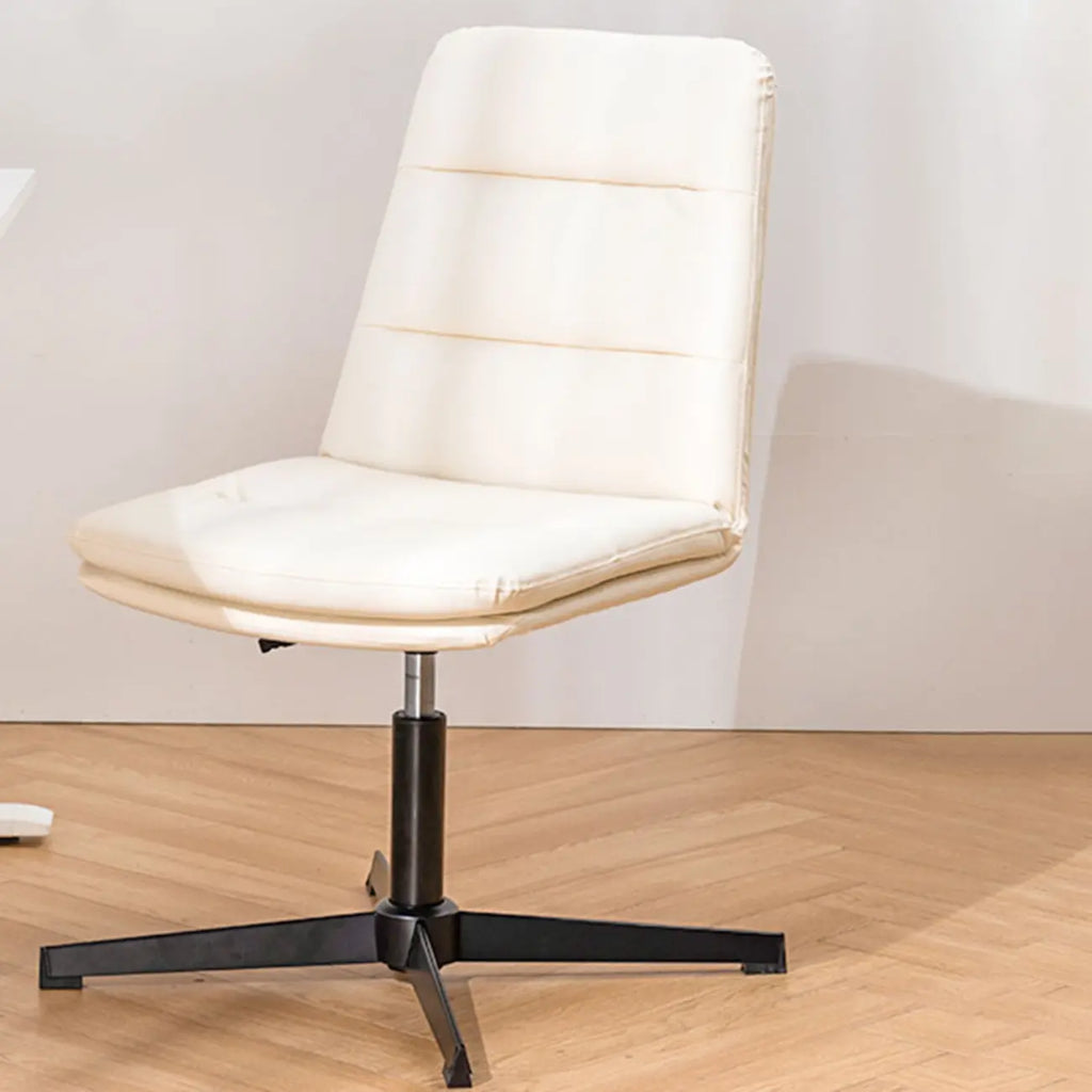 Fauteuil de bureau pivotant ergonomique élégant en cuir blanc