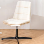 Fauteuil de bureau pivotant ergonomique élégant en cuir blanc