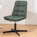 Fauteuil de bureau pivotant ergonomique élégant en cuir blanc
