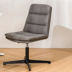 Fauteuil de bureau pivotant ergonomique élégant en cuir blanc