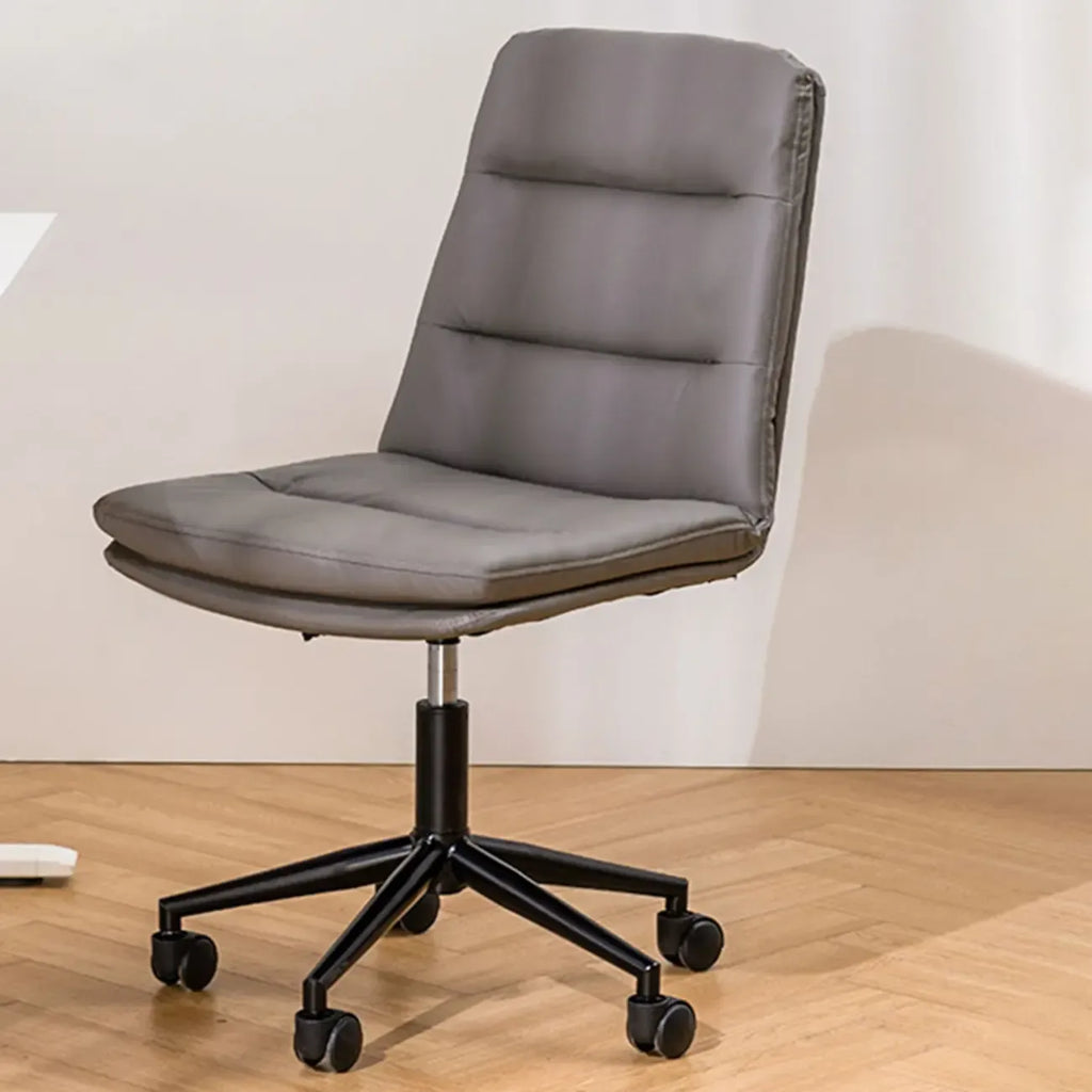 Fauteuil de bureau pivotant ergonomique élégant en cuir blanc