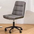 Fauteuil de bureau pivotant ergonomique élégant en cuir blanc