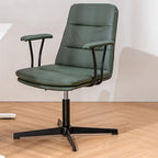 Fauteuil de bureau pivotant ergonomique élégant en cuir blanc