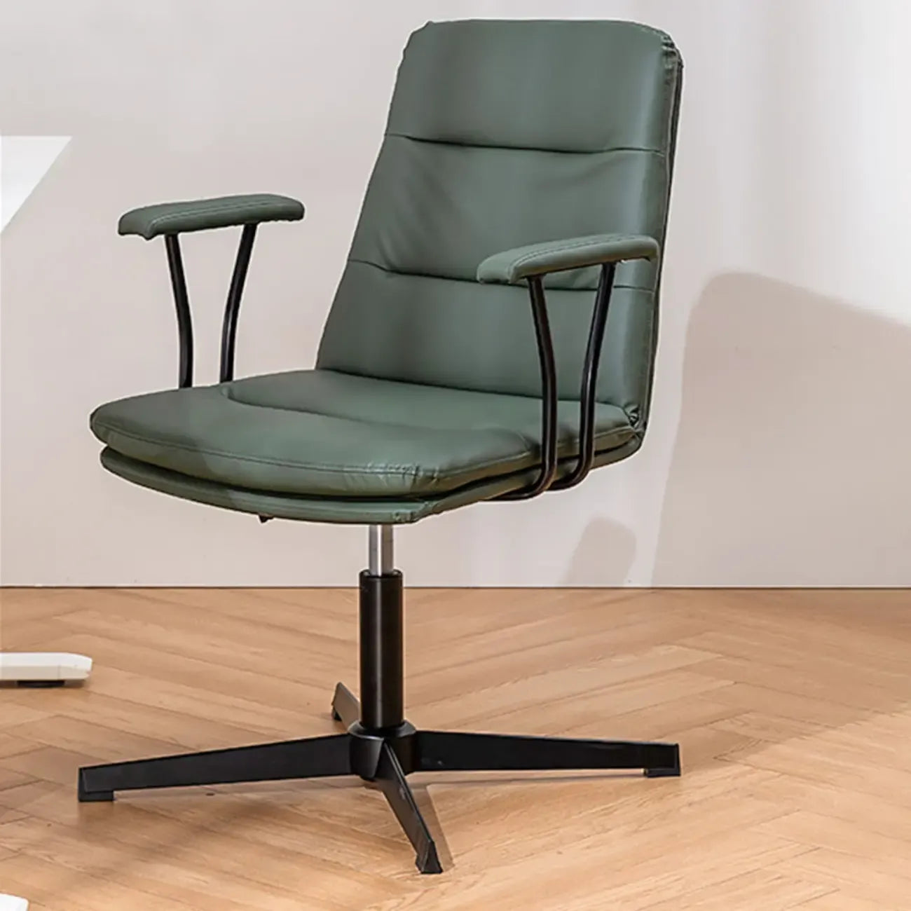 Fauteuil de bureau pivotant ergonomique élégant en cuir blanc