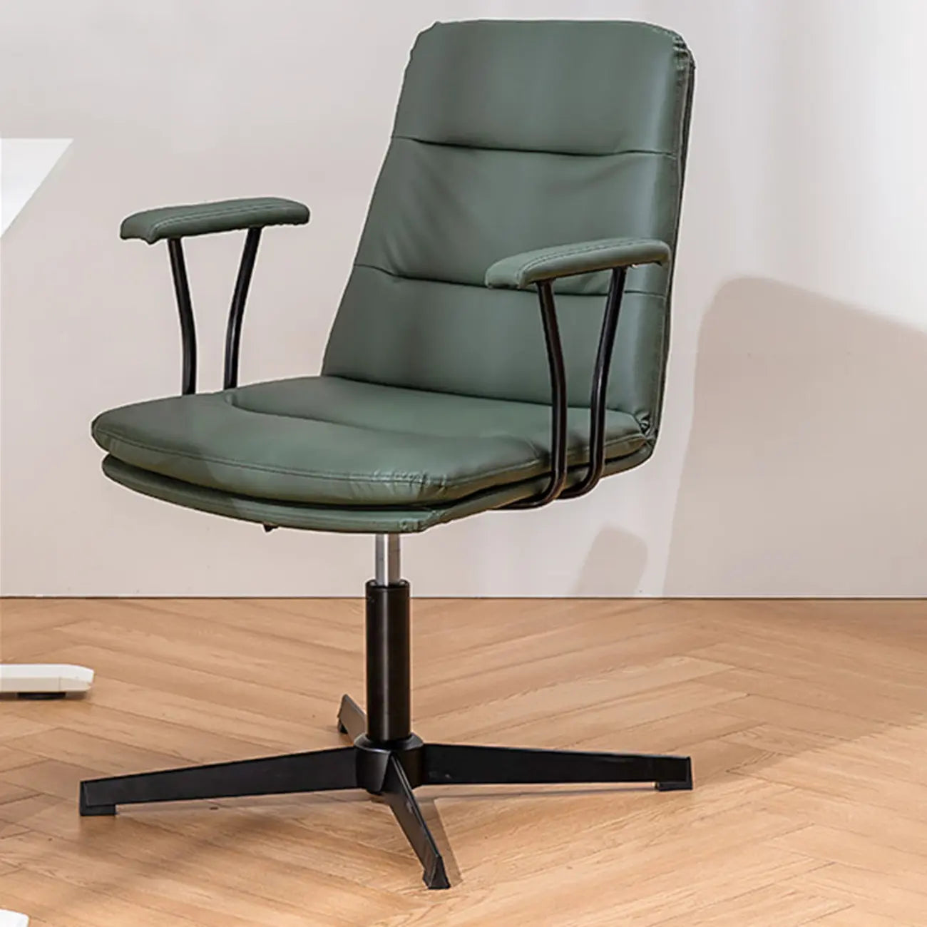 Fauteuil de bureau pivotant ergonomique élégant en cuir blanc