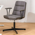 Fauteuil de bureau pivotant ergonomique élégant en cuir blanc